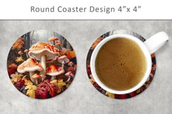 Mushroom Round Coaster, forest coaster Product Image 1