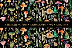 Mushroom seampless pattern, Fall digital paper, botanical Product Image 1
