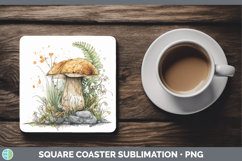 GorgeousMushroom Sketch Square Coaster design.