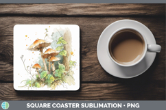GorgeousMushroom Sketch Square Coaster design.