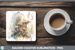 GorgeousMushroom Sketch Square Coaster design.