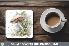 GorgeousMushroom Sketch Square Coaster design.