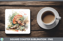GorgeousMushroom Sketch Square Coaster design.