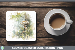 GorgeousMushroom Sketch Square Coaster design.