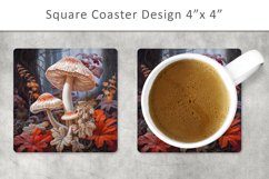 Mushroom Square Coaster, forest coaster Product Image 1