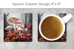 Mushroom Autumn Coaster, kitchen decor Product Image 1