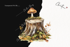 Mushroom Tree Stump Clipart | Fall Png Product Image 2