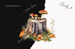 Mushroom Tree Stump Clipart | Fall Png Product Image 2