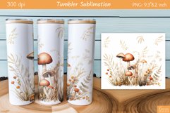 Watercolor Mushroom Design|Fall Tumbler Sublimation Product Image 1