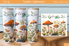 Watercolor Mushroom Design|Fall Tumbler Sublimation Product Image 1