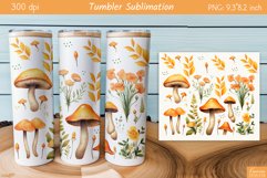 Watercolor Mushroom Design|Fall Tumbler Sublimation Product Image 1
