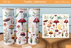 Watercolor Mushroom Design|Fall Tumbler Sublimation Product Image 1