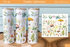 Watercolor Mushroom Design|Fall Tumbler Sublimation Product Image 1