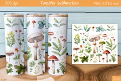 Watercolor Mushroom Design|Fall Tumbler Sublimation Product Image 1