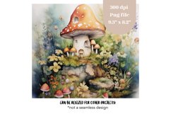 Mushroom Tumbler Wrap  Watercolor Fairy Tumbler Sublimation