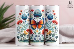 Mushroom with Flowers and Butterfly Pattern Tumbler Design Product Image 13