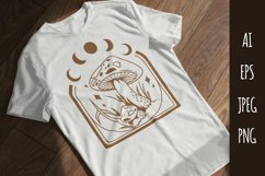 Vintage Mushroom with Moon Phases Sublimation Design Product Image 1