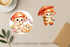 Cute mushroom sublimation | Funny mushroom clipart PNG Product Image 1