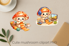 Cute mushroom sublimation | Funny mushroom clipart PNG Product Image 1