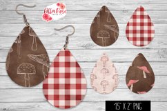 Autumn Mushrooms | 4 Sets of Teardrop Earrings PNG Product Image 1