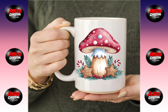 Christmas Mushroom Watercolor Clipart Bundle Product Image 6