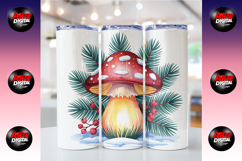 Christmas Mushroom Watercolor Clipart Bundle Product Image 7