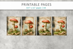 mushroom grunge paper, forest junk journal Product Image 2