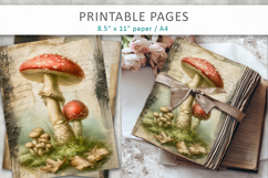 mushroom grunge paper, forest junk journal Product Image 4