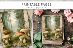 Mushroom Forest Junk Journal, forest scrapbook Product Image 1