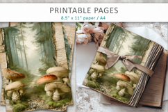 Mushroom Forest Junk Journal, forest scrapbook Product Image 4