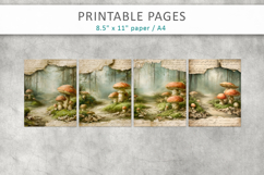 Mushroom Forest Junk Journal, nature scrapbook Product Image 2