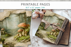 Mushroom Forest Junk Journal, nature scrapbook Product Image 4