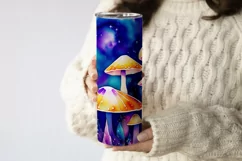 Mushrooms tumbler sublimation design wrap 20 Oz, mystical mushrooms tumbler wrap design, mystical mushrooms sublimation.