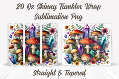 Mushroom Tumbler Wrap, Floral Tumbler Wrap, Boho Tumbler PNG Product Image 2