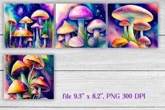 Mushrooms tumbler sublimation design wrap 20 Oz, mystical mushrooms tumbler wrap design, mystical mushrooms sublimation.
