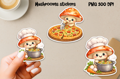 Cute mushroom stickers printable | Character mushroom PNG Product Image 1