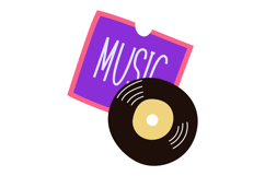 Retro Music Clipart Vintage Vinyl Records, Boombox Product Image 9