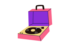 Retro Music Clipart Vintage Vinyl Records, Boombox Product Image 8