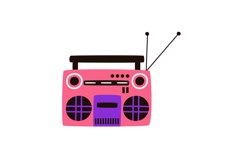 Retro Music Clipart Vintage Vinyl Records, Boombox Product Image 5