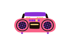 Retro Music Clipart Vintage Vinyl Records, Boombox Product Image 10
