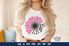 Sunflower Music Design | Sunflower PNG with Music Notes Product Image 4