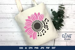 Sunflower Music Design | Sunflower PNG with Music Notes Product Image 5