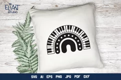 Music Rainbow SVG | Rainbow and Music Keyboard PNG Product Image 3