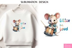 Watercolor Cute Mouse|Little but Loud T Shirt Sublimation Product Image 1