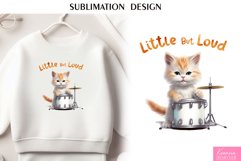 Watercolor Cute Baby Cat|Little but Loud T Shirt Sublimation Product Image 1