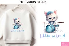Watercolor Cute Cat|Little but Loud T Shirt Sublimation Product Image 1