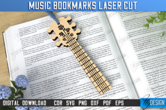 Music Bookmarks Laser Cut Bundle, Musical Instruments SVG Product Image 3