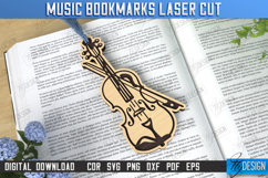 Music Bookmarks Laser Cut Bundle, Musical Instruments SVG Product Image 5