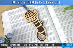 Music Bookmarks Laser Cut Bundle, Musical Instruments SVG Product Image 6