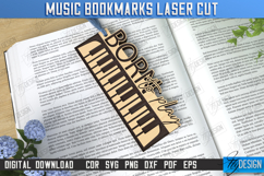 Music Bookmark Laser Cut | Laser-Engraved Bookmark | CNC Product Image 1